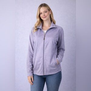 Lavender Lightweight Zip Front Jacket Women’s Casual Activewear Size LG. PTP 20